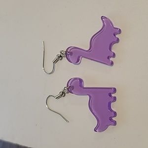 Cute purple dinosaur earrings